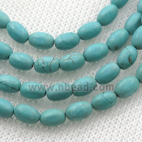 green Magnesite Turquoise barrel beads