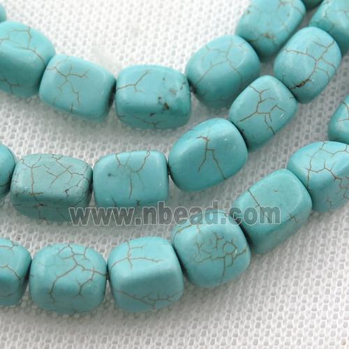 Magnesite Turquoise cuboid beads