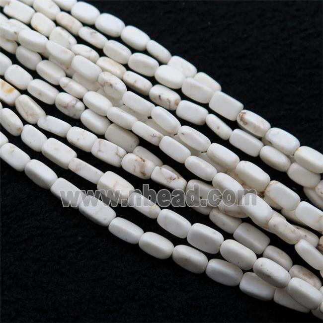 white Magnesite Turquoise cuboid beads