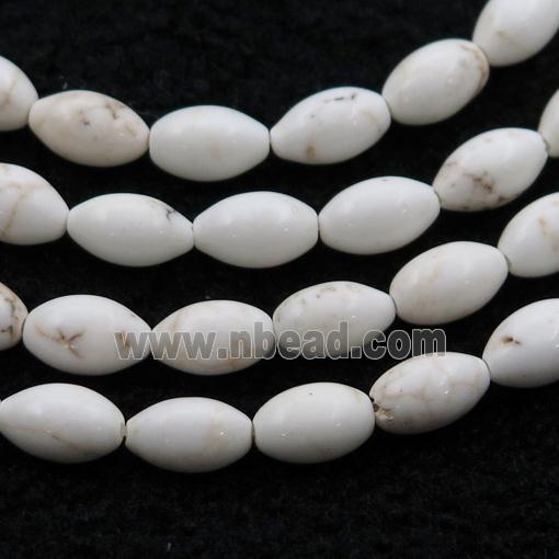 white Magnesite Turquoise rice beads