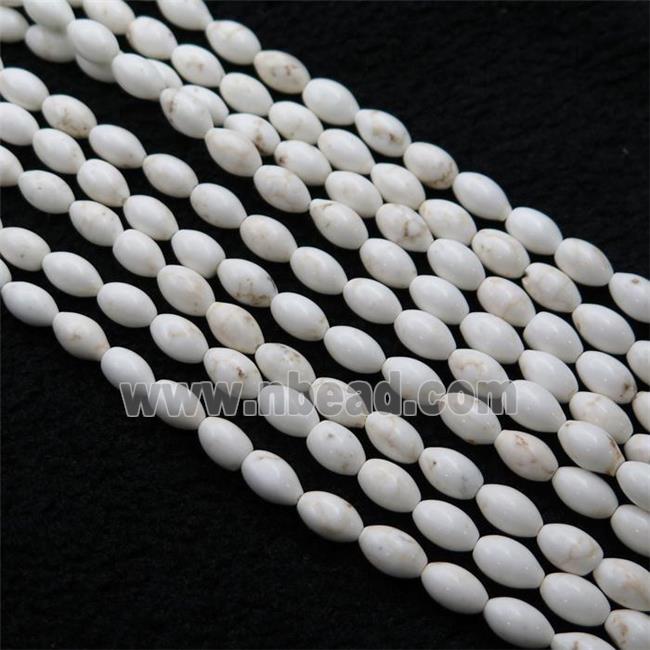 white Magnesite Turquoise rice beads