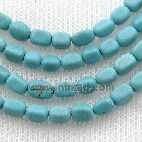 blue Magnesite Turquoise cuboid beads