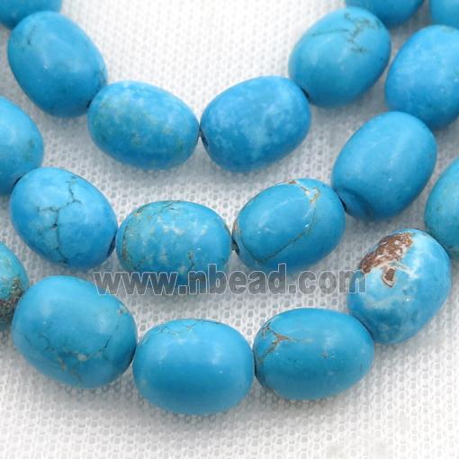 blue Magnesite Turquoise barrel beads