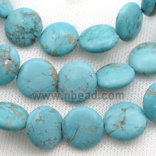 blue Magnesite Turquoise beads, coin