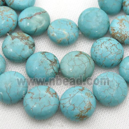 Magnesite Turquoise coin beads, circle