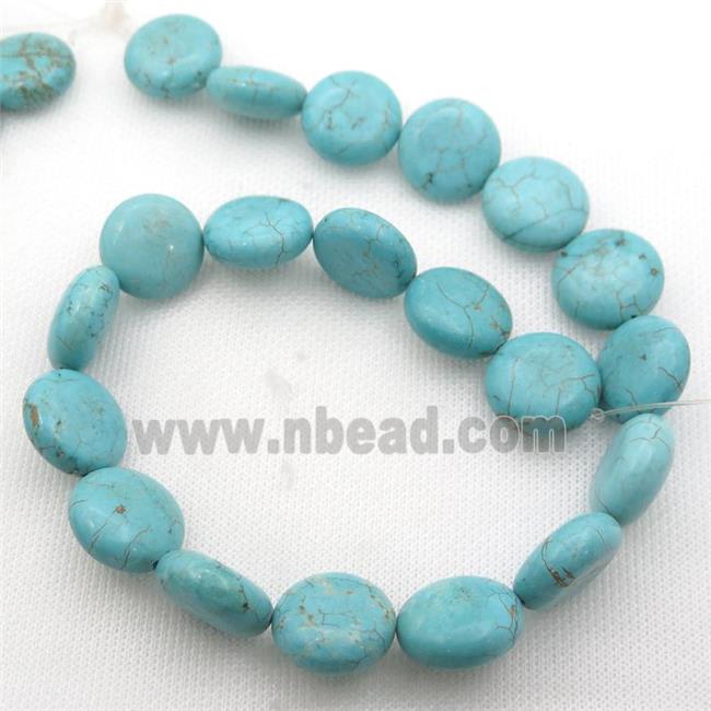 Magnesite Turquoise coin beads, circle