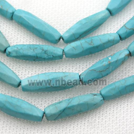 Magnesite Turquoise beads, faceted rice