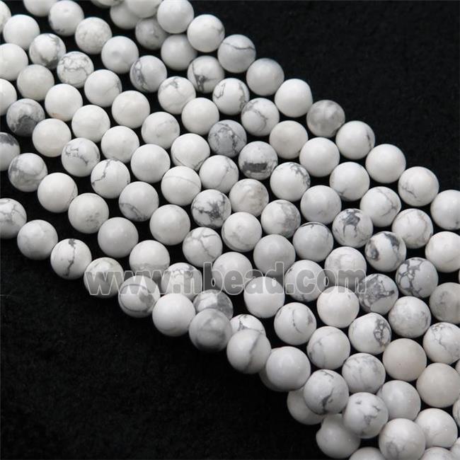 white Howlite Turquoise Beads, round