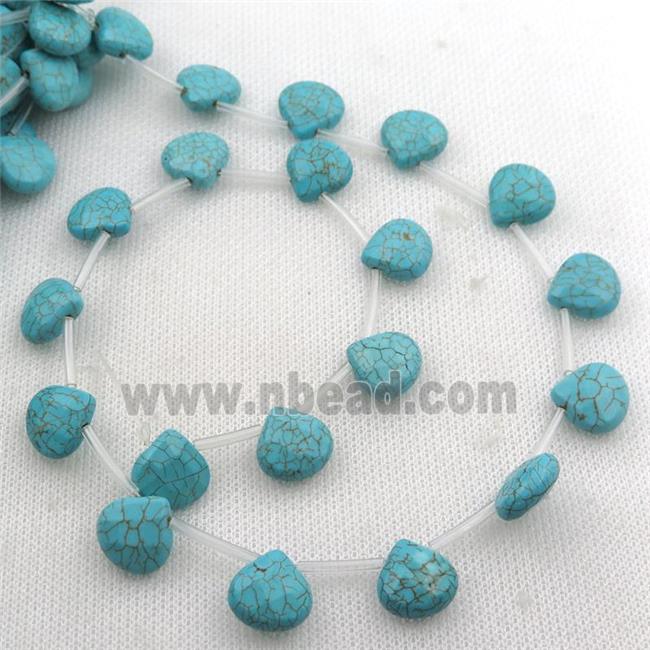 Magnesite Turquoise beads, faceted teardrop, topdrilled