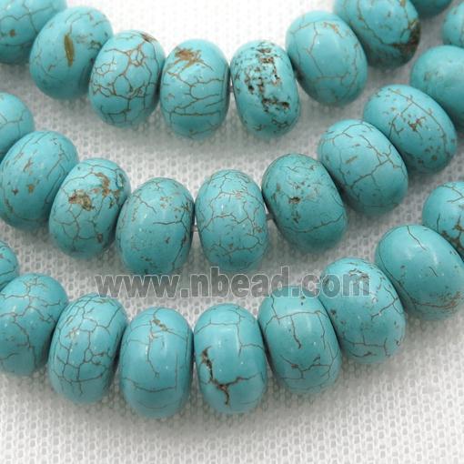 blue Magnesite Turquoise rondelle beads