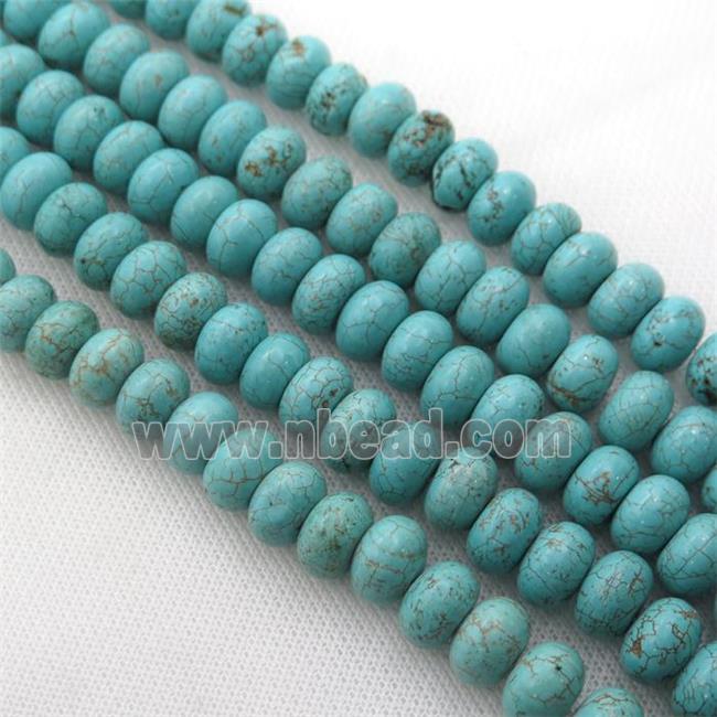 blue Magnesite Turquoise rondelle beads