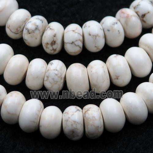 white Magnesite Turquoise rondelle beads