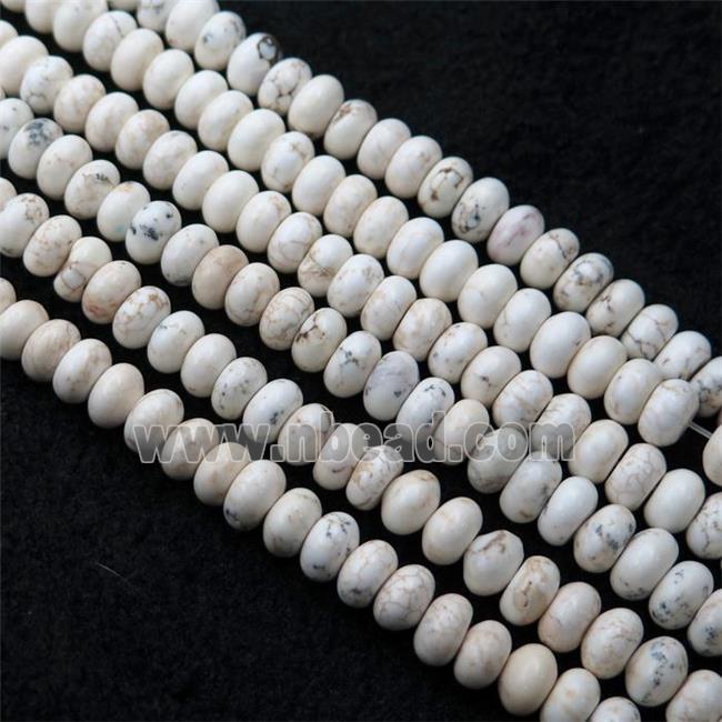 white Magnesite Turquoise rondelle beads