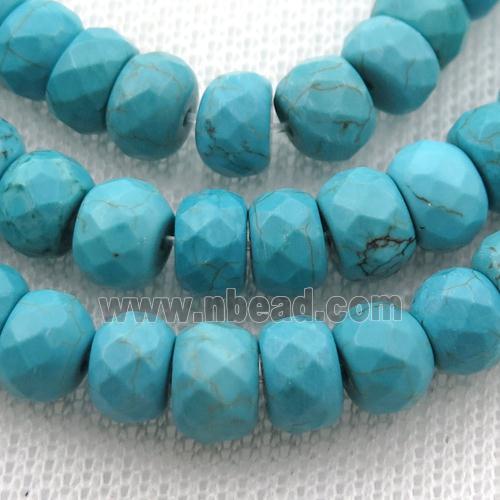 Magnesite Turquoise beads, faceted rondelle