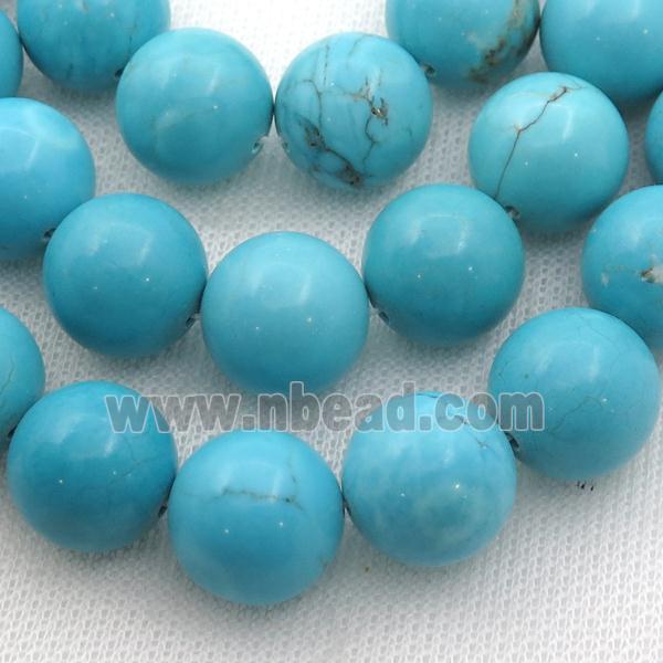 blue Magnesite Turquoise beads, round