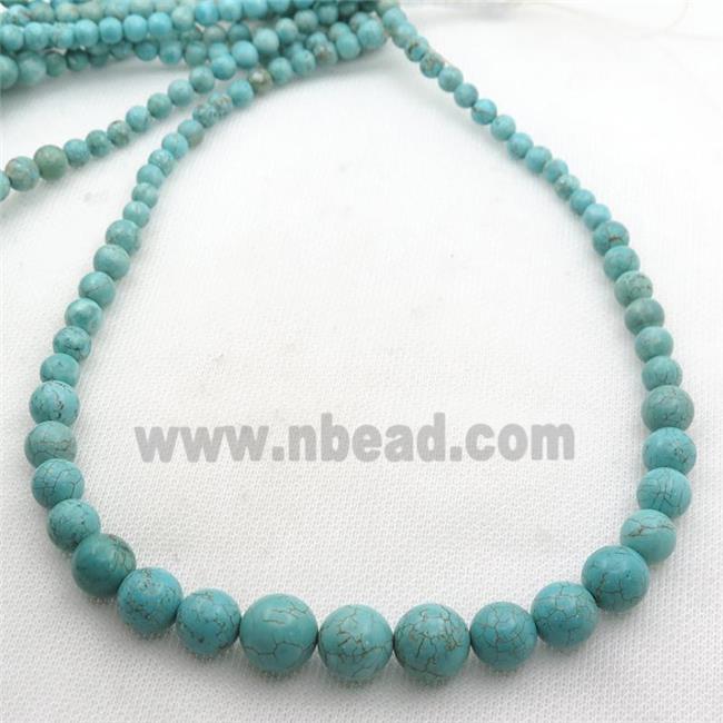 green Magnesite Turquoise graduated beads, round