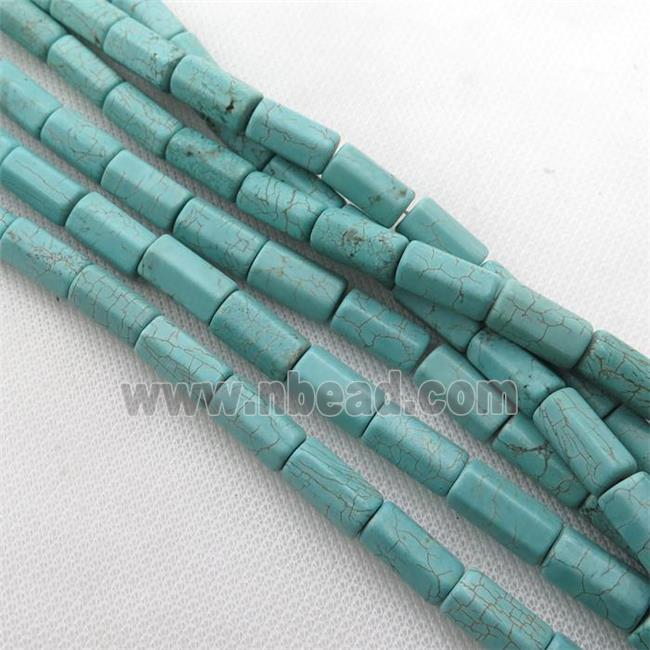 green Magnesite Turquoise beads, faceted tube