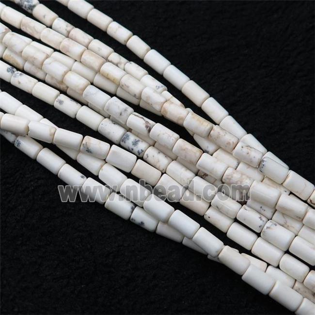 white Magnesite Turquoise tube beads