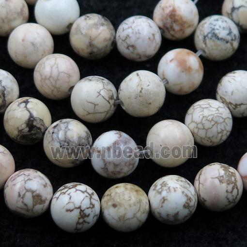 white Magnesite Turquoise round beads
