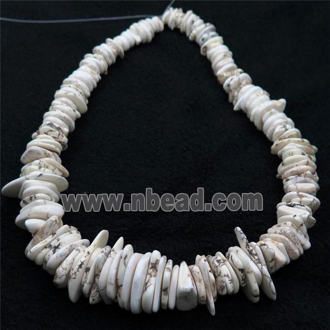 white Magnesite Turquoise graduated beads, freeform