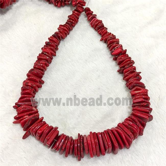 red Magnesite Turquoise graduated beads, freeform