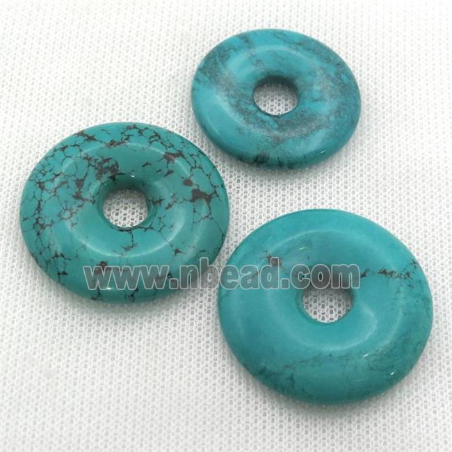 Sinkiang Turquoise donut pendant, teal