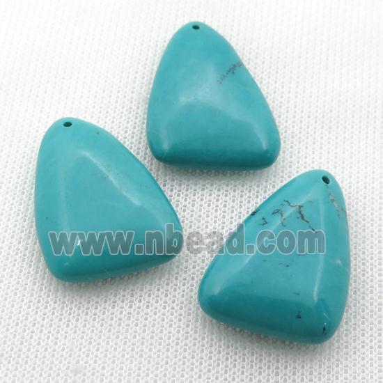 teal Sinkiang Turquoise triangle pendant