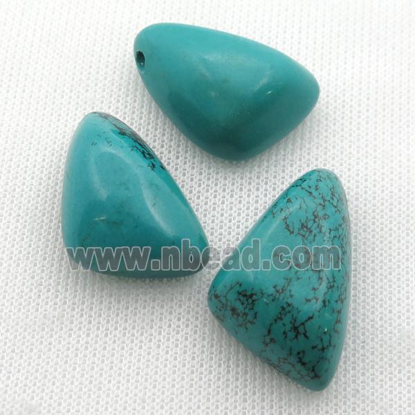 teal Sinkiang Turquoise triangle pendant