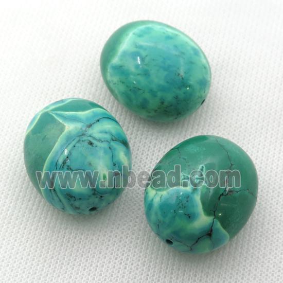 green Sinkiang Turquoise oval beads