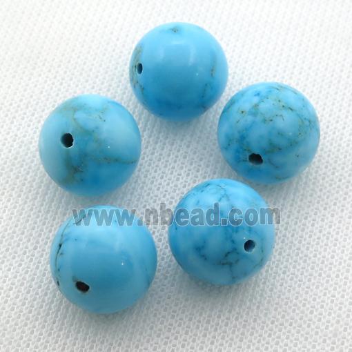 blue Sinkiang Turquoise Beads, round
