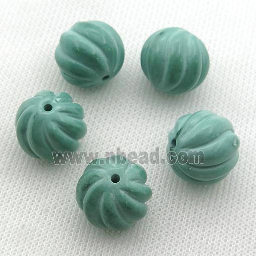 green Sinkiang Turquoise beads, lantern