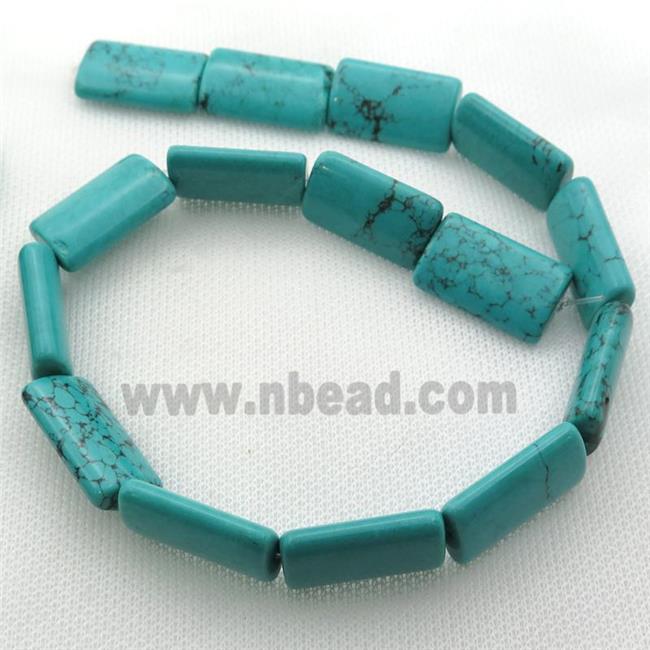 teal Sinkiang Turquoise Beads, flat tube