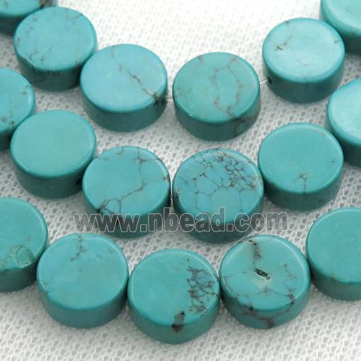 Sinkiang Turquoise circle beads, teal