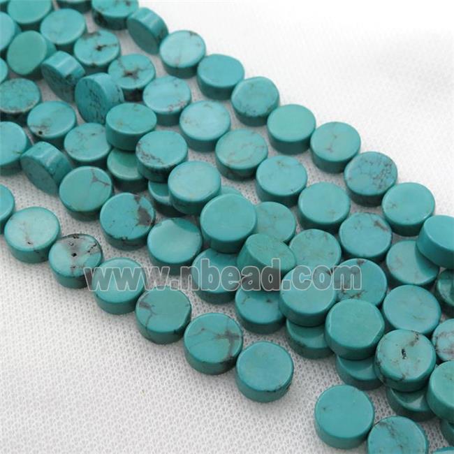 Sinkiang Turquoise circle beads, teal
