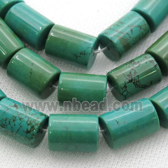 green Sinkiang Turquoise column beads