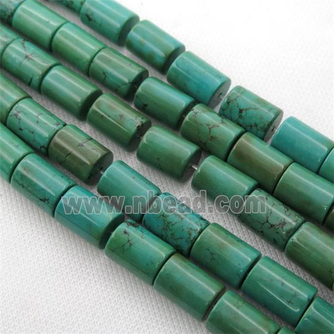 green Sinkiang Turquoise column beads