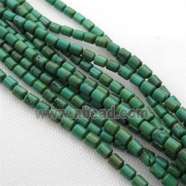 Sinkiang Turquoise tube beads, green