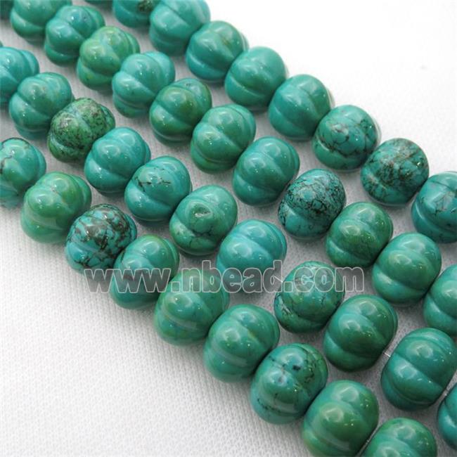 green Sinkiang Turquoise Beads, lantern