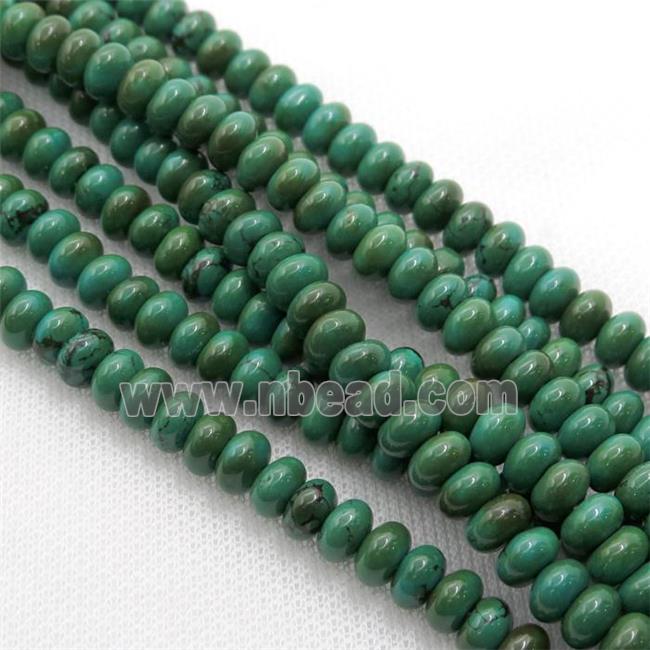 green Sinkiang Turquoise rondelle beads