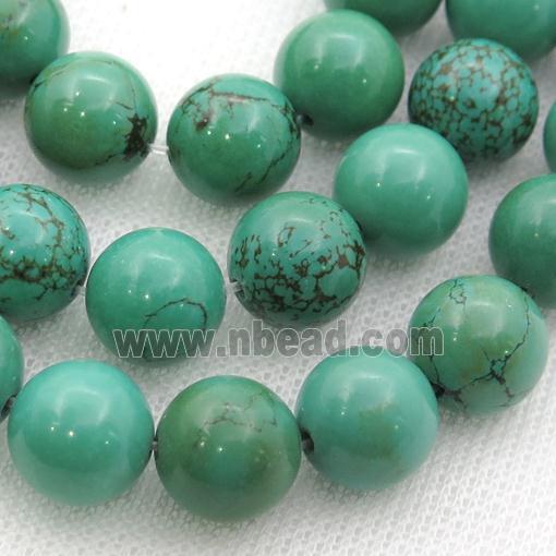 green Sinkiang Turquoise round Beads
