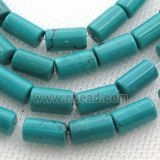 teal Sinkiang Turquoise tube beads