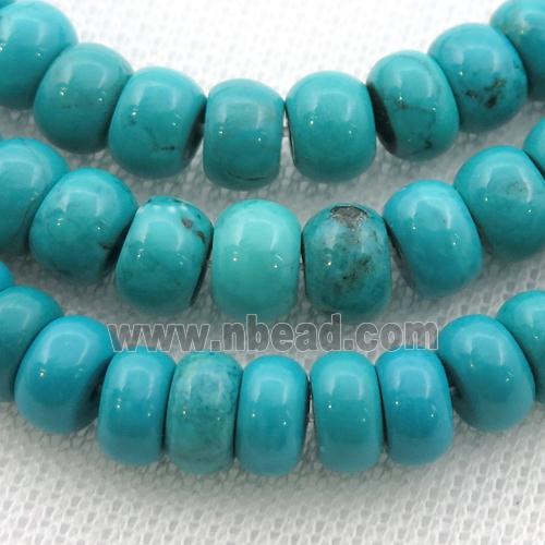 Sinkiang Turquoise rondelle beads, teal