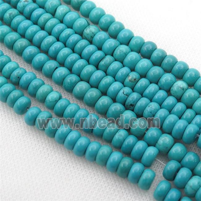Sinkiang Turquoise rondelle beads, teal