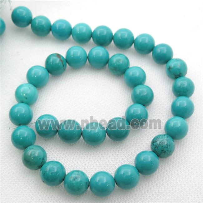 teal Sinkiang Turquoise round beads