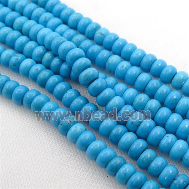 Sinkiang Turquoise rondelle beads, blue