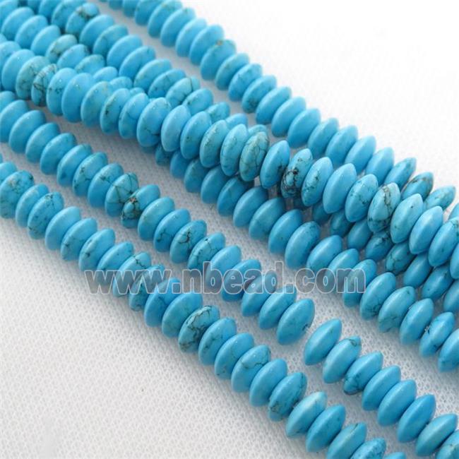 blue Sinkiang Turquoise beads, rondelle