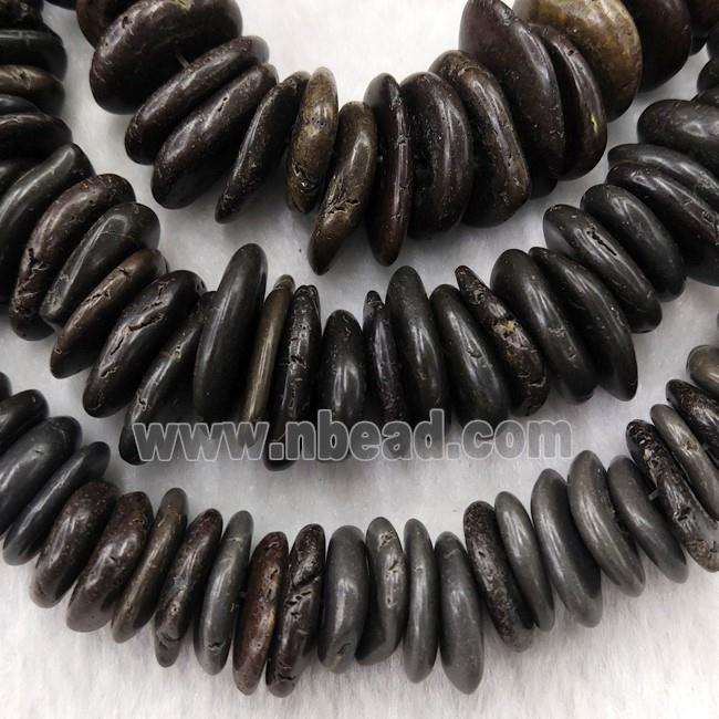 black Synthetic Turquoise graduated heishi spacer beads