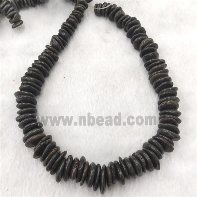black Synthetic Turquoise graduated heishi spacer beads