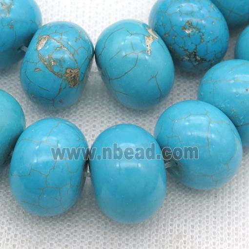 blue Assembled Turquoise Rondelle Beads