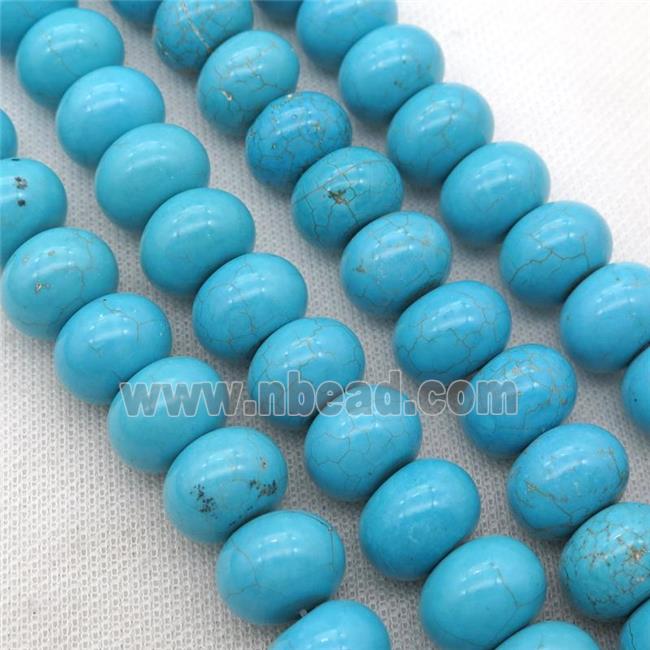 blue Assembled Turquoise Rondelle Beads